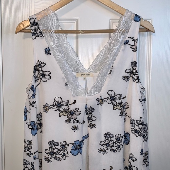 Bow and Arrow Floral Lace Deep V-Neck Sleeveless Boho Cottegecore Dress Small - Picture 4 of 9